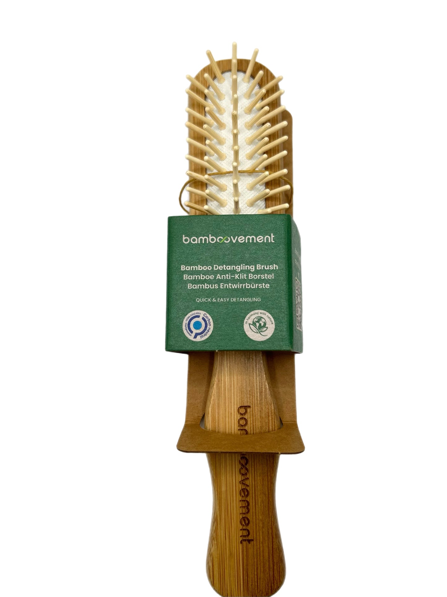 cepillo de pelo desenredante de bambu