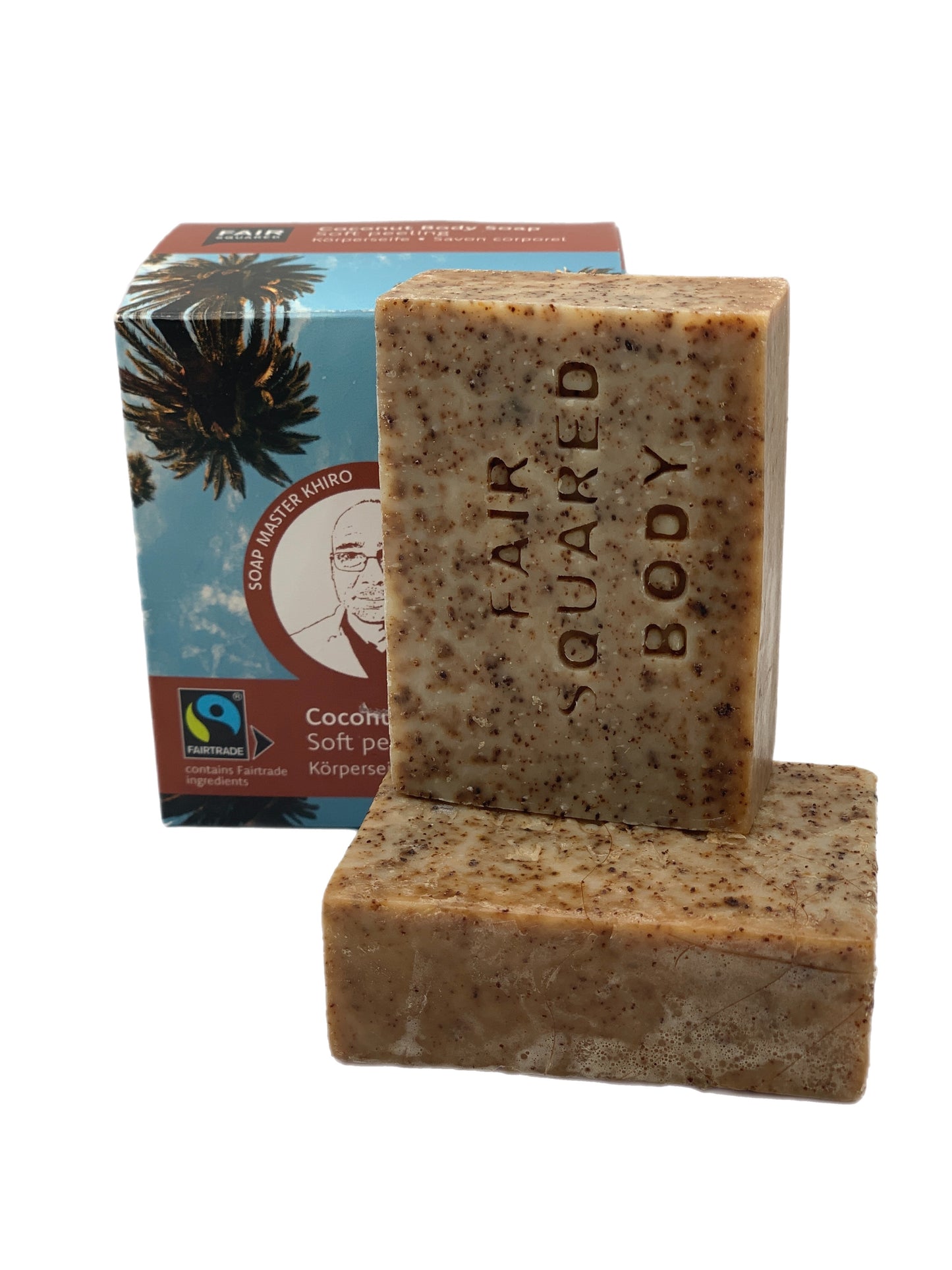 jabón exfoliante corporal de coco y café