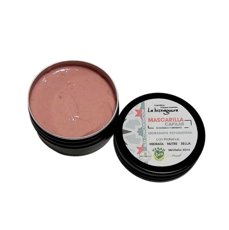 mascarilla capilar natural muy hidratante para todo tipo de cabello. Apta método curly