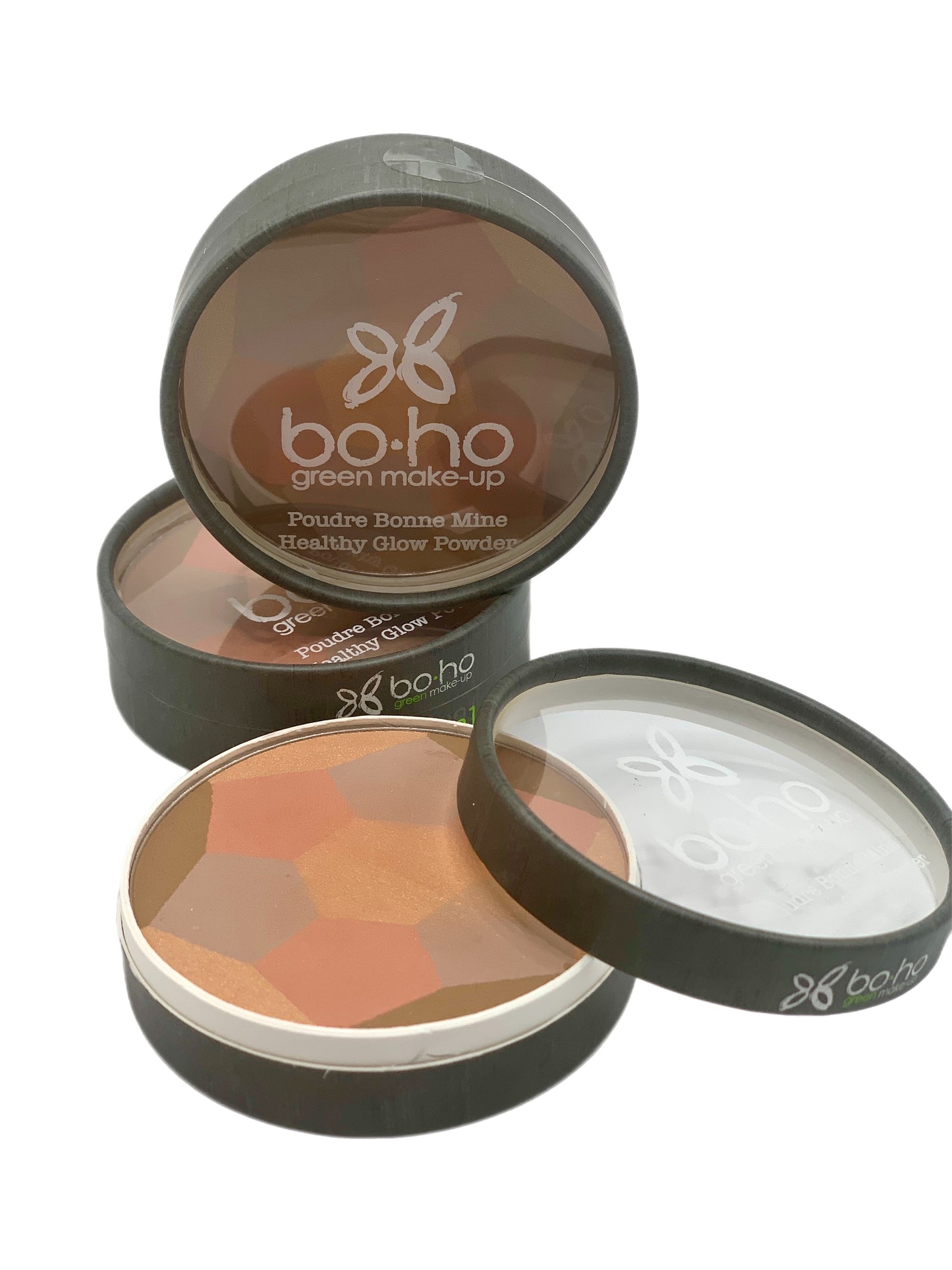 polvos iluminadores natural. Bronceador y colorete efecto buena cara