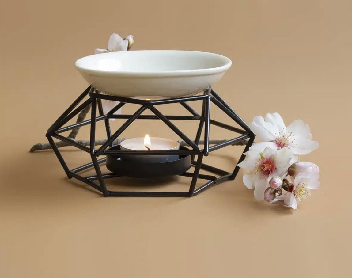 Quemador de ensencias/cera de metal y cerámica