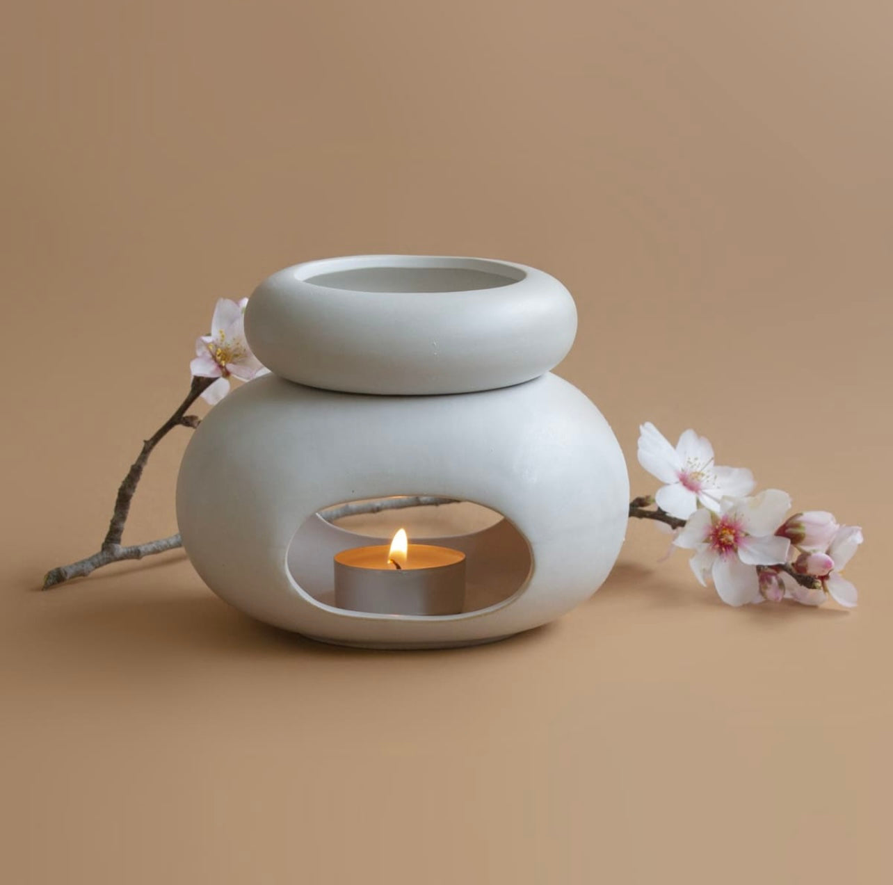 Quemador zen cerámica blanca