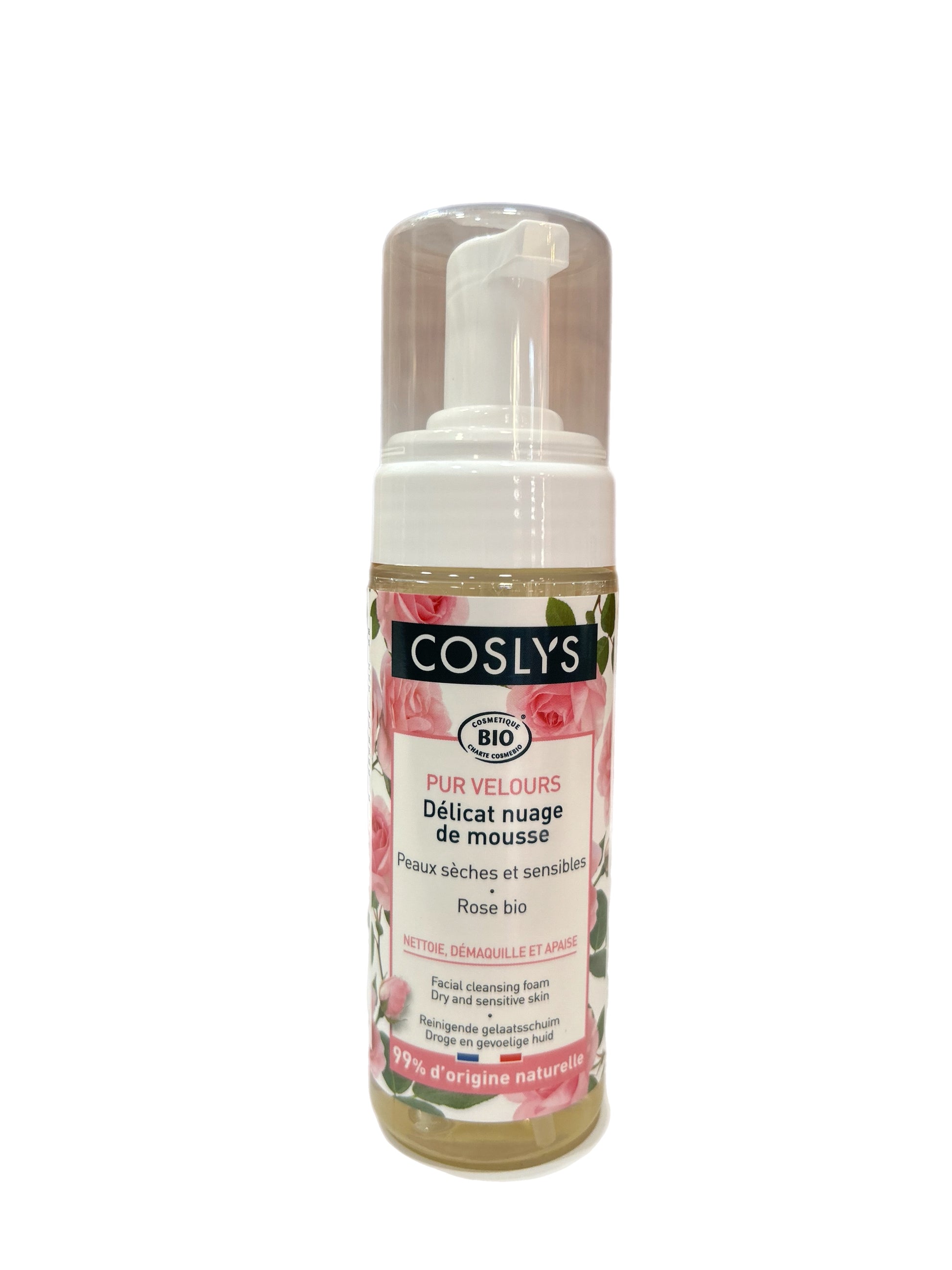 Mousse limpiador facial de rosa de Coslys